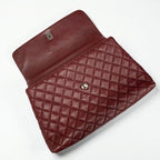 Chanel Bag Shoulder Caviar Leather Bordeaux Silver Quilted Coco Handle