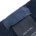 Hermes S Allumet Pocket 100% Cashmere Marine Cobalt Leather Tag Fringe — view 7