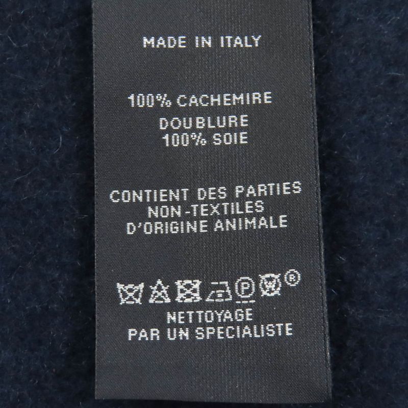 Hermes S Allumet Pocket 100% Cashmere Marine Cobalt Leather Tag Fringe — view 8