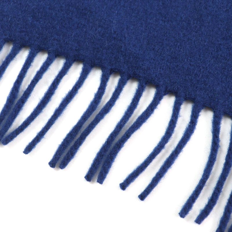 Hermes S Allumet Pocket 100% Cashmere Marine Cobalt Leather Tag Fringe — view 5
