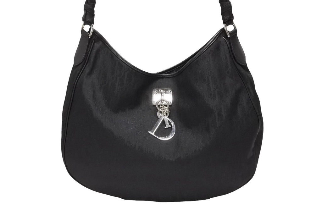 Dior Trotter Shoulder Bag Canvas Black Silver — view 2