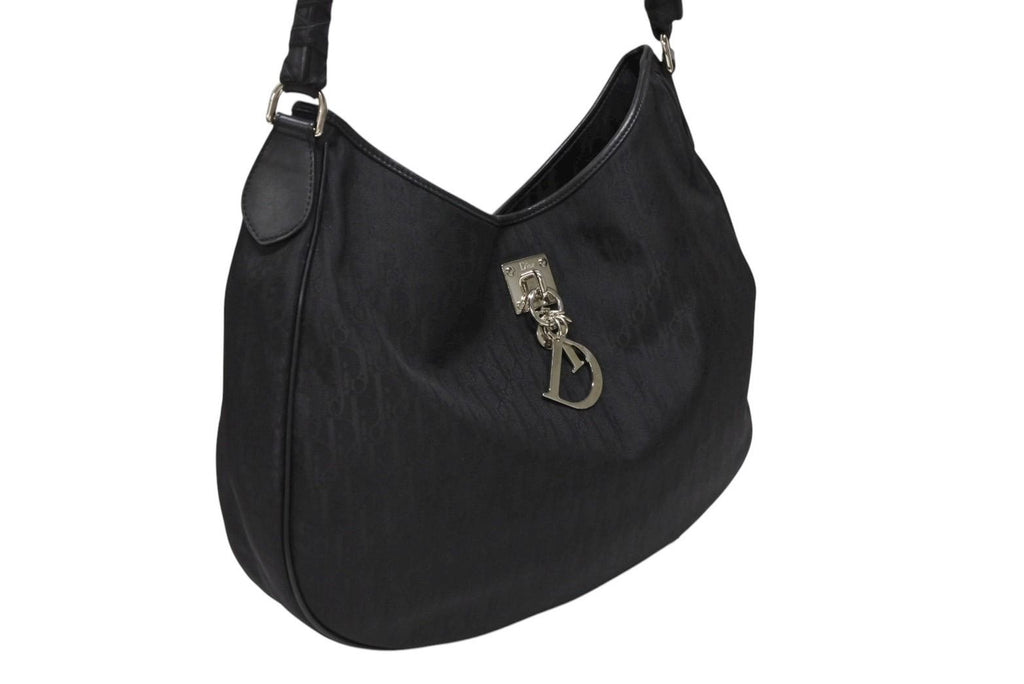Dior Trotter Shoulder Bag Canvas Black Silver — view 4
