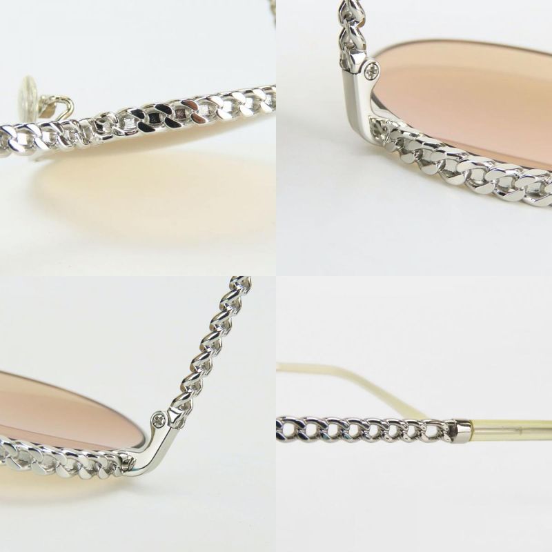 Chanel Sunglasses 4242 Pant Shape Metal Brownish Silver Chain 5517 135 — view 7