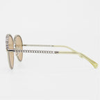 Chanel Sunglasses 4242 Pant Shape Metal Brownish Silver Chain 5517 135 — view 3
