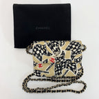Chanel Accessory Pouch Black Gold Checkered Flag — view 6