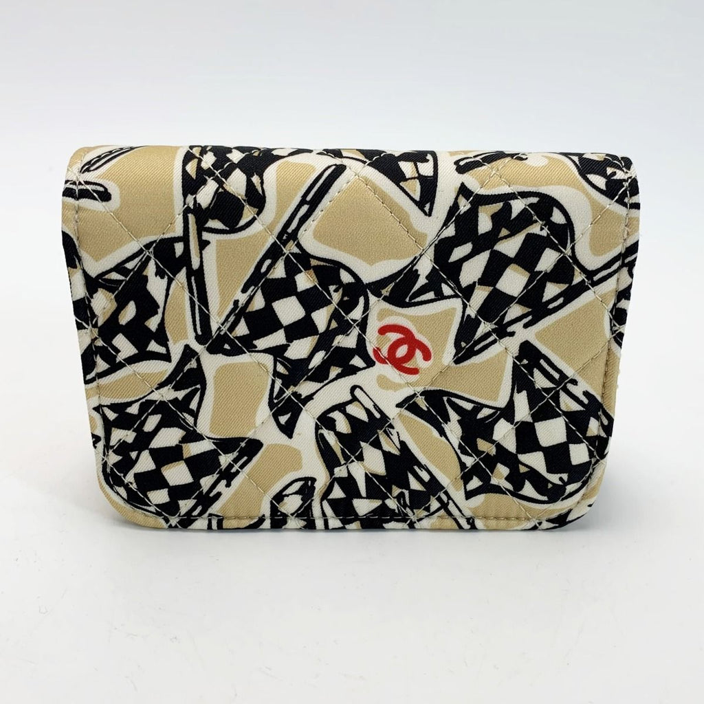 Chanel Accessory Pouch Black Gold Checkered Flag — view 2