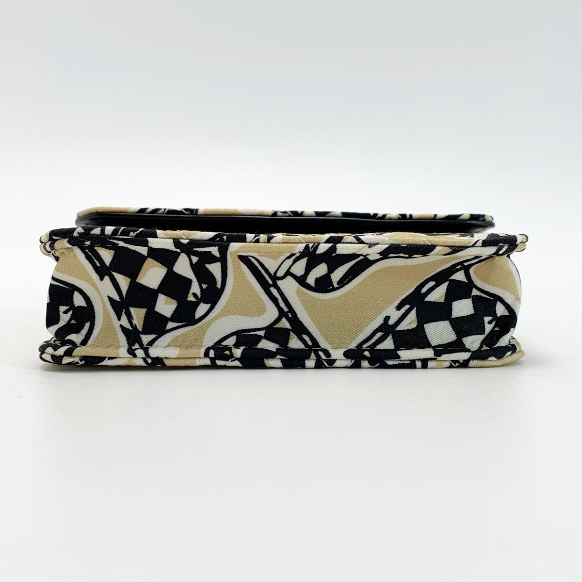Chanel Accessory Pouch Black Gold Checkered Flag — view 3