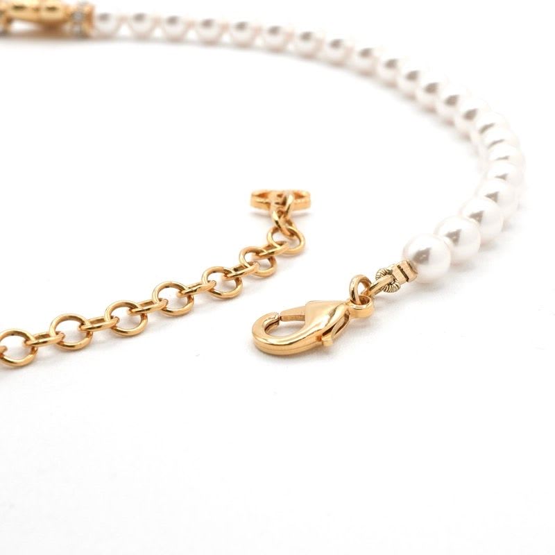 Chanel Choker White Gold Heart Coco Mark Rhinestone — view 6