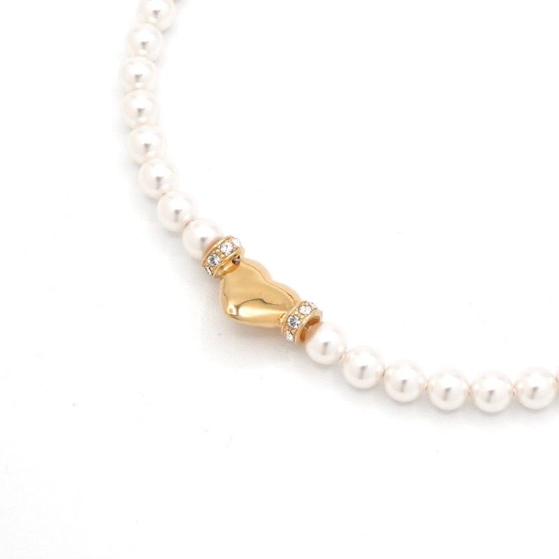 Chanel Choker White Gold Heart Coco Mark Rhinestone — view 5