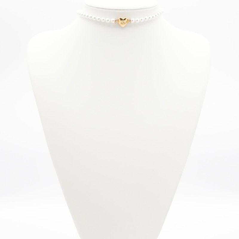 Chanel Choker White Gold Heart Coco Mark Rhinestone — view 8