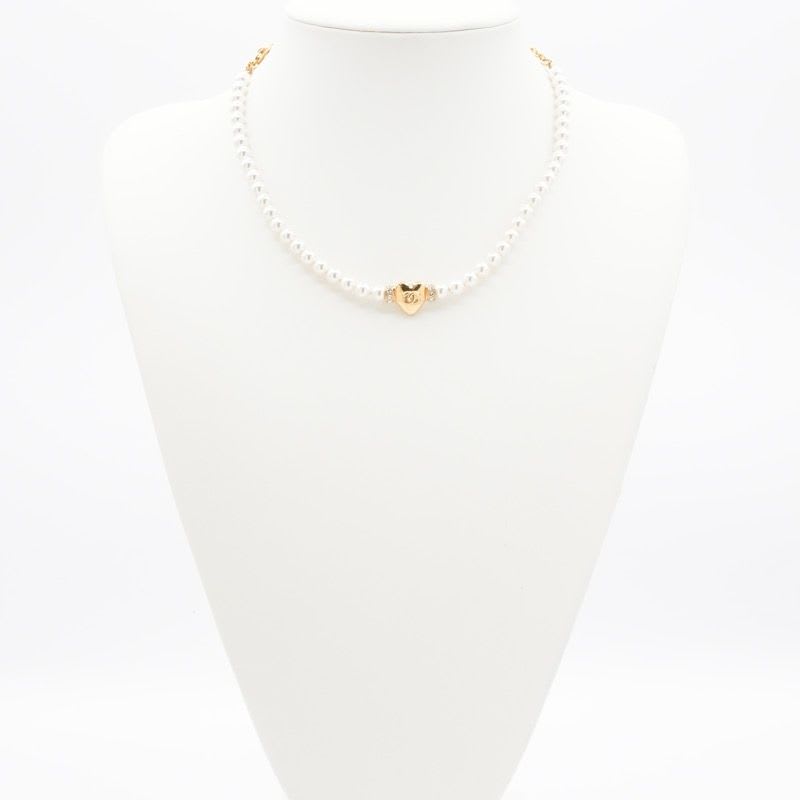 Chanel Choker White Gold Heart Coco Mark Rhinestone — view 9