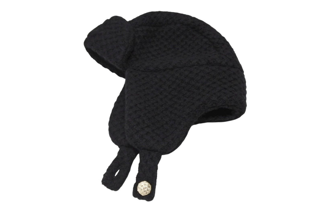 Chanel Chapka Hat Trapper Hat CC Logo Cashmere Silk Black — view 2