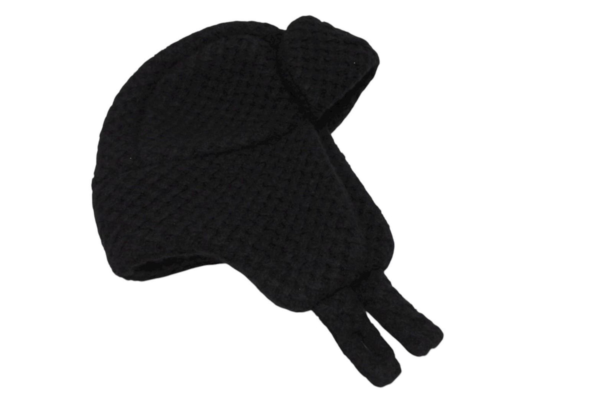 Chanel Chapka Hat Trapper Hat CC Logo Cashmere Silk Black — view 3