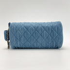 Chanel Coco Mark Quilted Denim Pouch Ap3702 Blue Chain Handbag — view 2