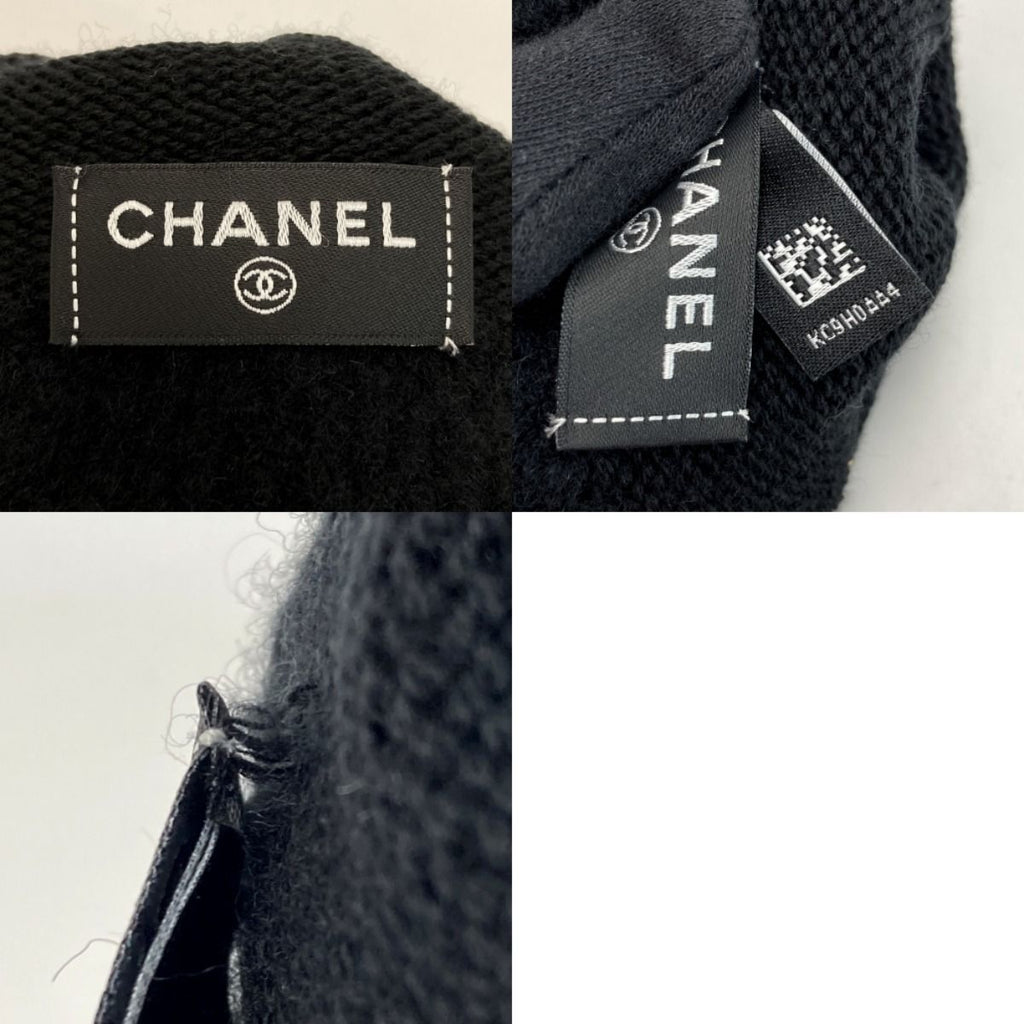 Chanel Coco Mark Gloves Black Knit — view 6