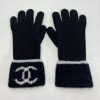 Chanel Coco Mark Gloves Black Knit — view 2