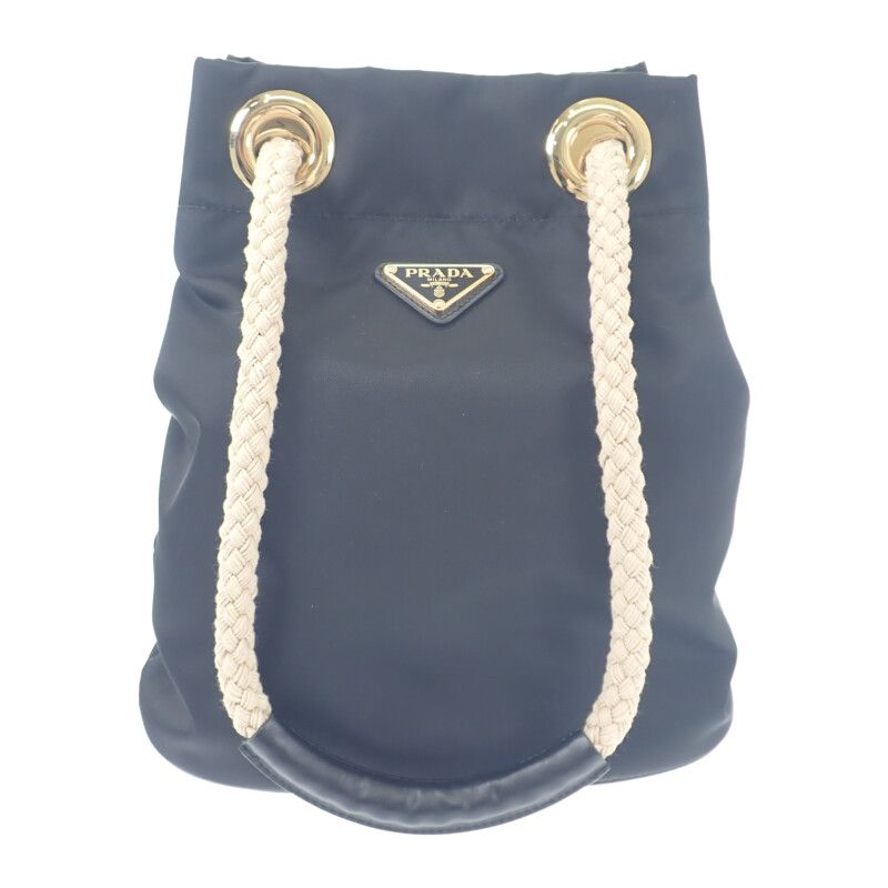 Prada Mariner Small Bucket Bag 1 Be082 Shoulder Nylon Black Logo — view 2