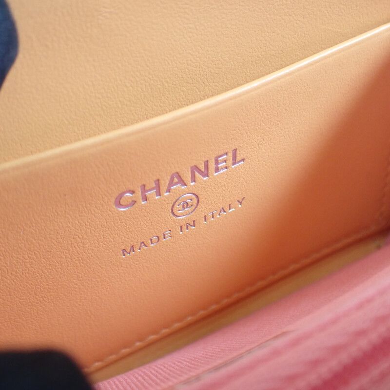 Chanel Zip Coin Purse Ap3716 ns838 Bifold Wallet Caviar Leather Calf Orange — view 6