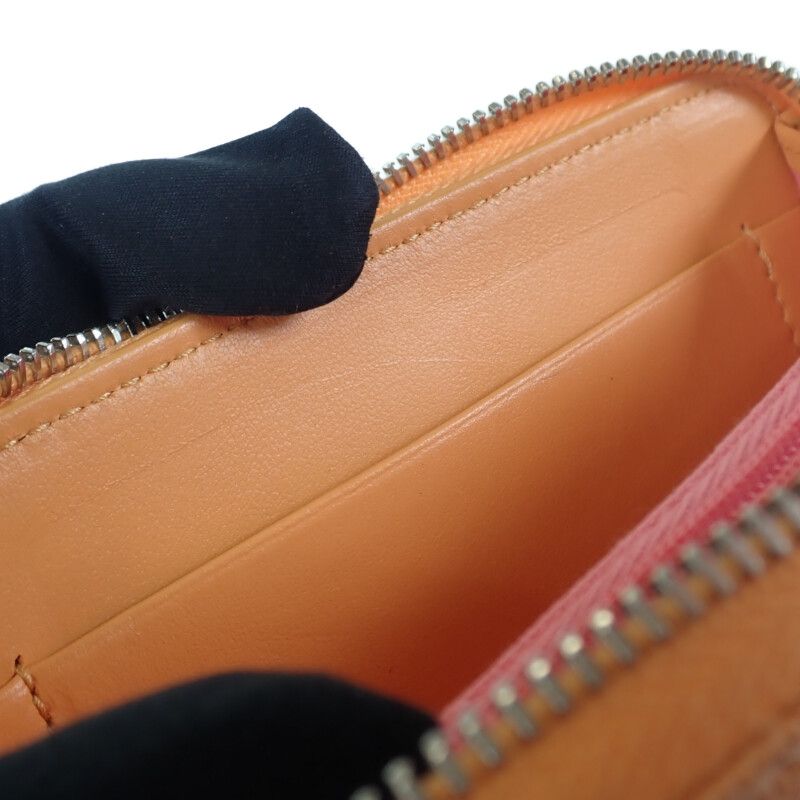 Chanel Zip Coin Purse Ap3716 ns838 Bifold Wallet Caviar Leather Calf Orange — view 8