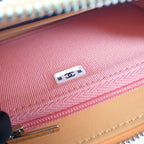 Chanel Zip Coin Purse Ap3716 ns838 Bifold Wallet Caviar Leather Calf Orange — view 7