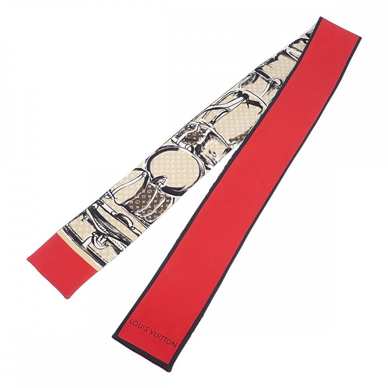Louis Vuitton Bandeau Trunk Scarf Silk Red Iseya — view 2