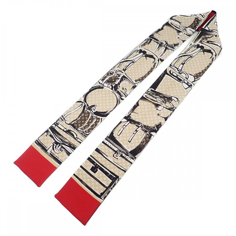 Louis Vuitton Bandeau Trunk Scarf Silk Red Iseya — view 4