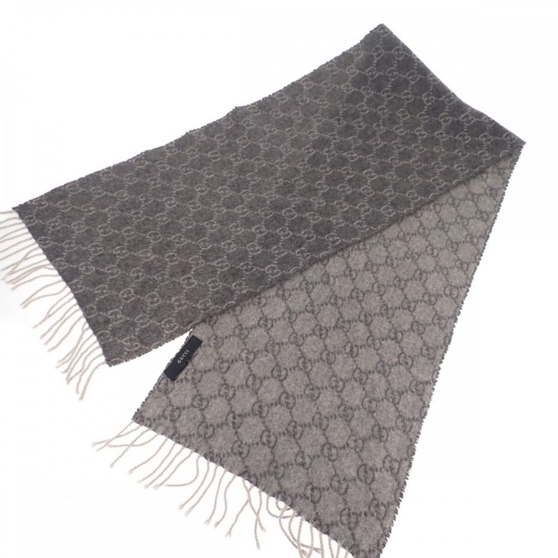 Gucci GG Pattern Scarf Cashmere Gray — view 2