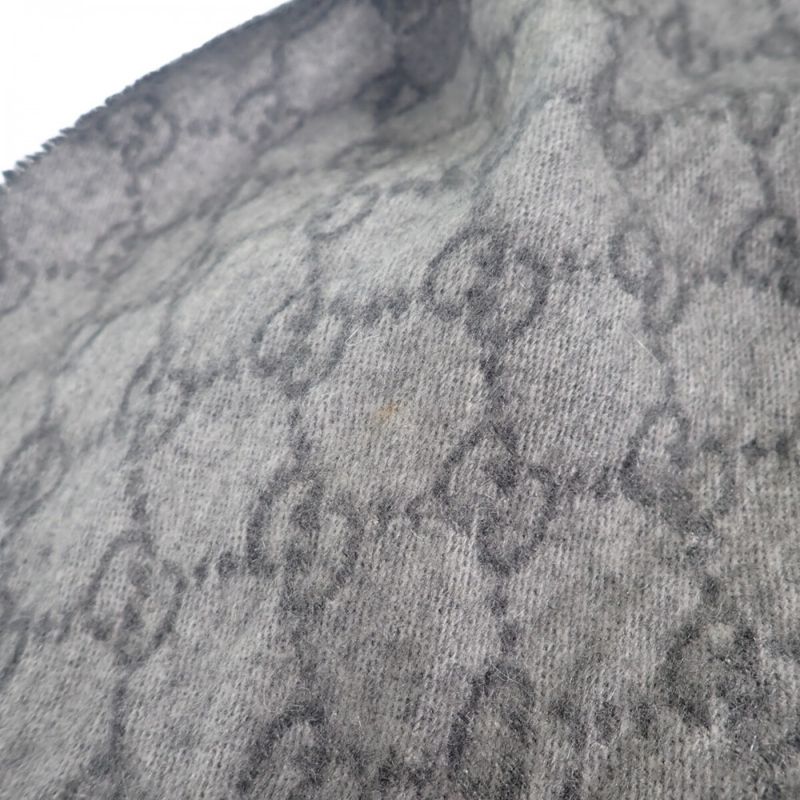 Gucci GG Pattern Scarf Cashmere Gray — view 5
