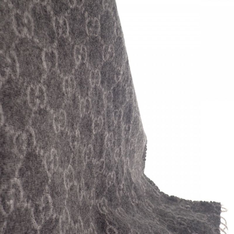 Gucci GG Pattern Scarf Cashmere Gray — view 6