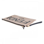 Fendi Flat Pouch Large 8 N0178 Aehr Clutch Bag Calf Pink Men — view 4