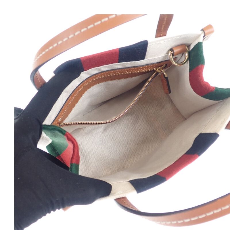 Gucci Interlocking G Mini Tote Bag 2-Way Shoulder Canvas Leather — view 7