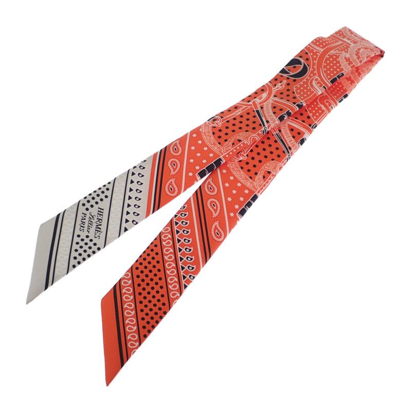 Hermes Twilly Eperon D'or Bandana S 05 Scarf Silk — view 2