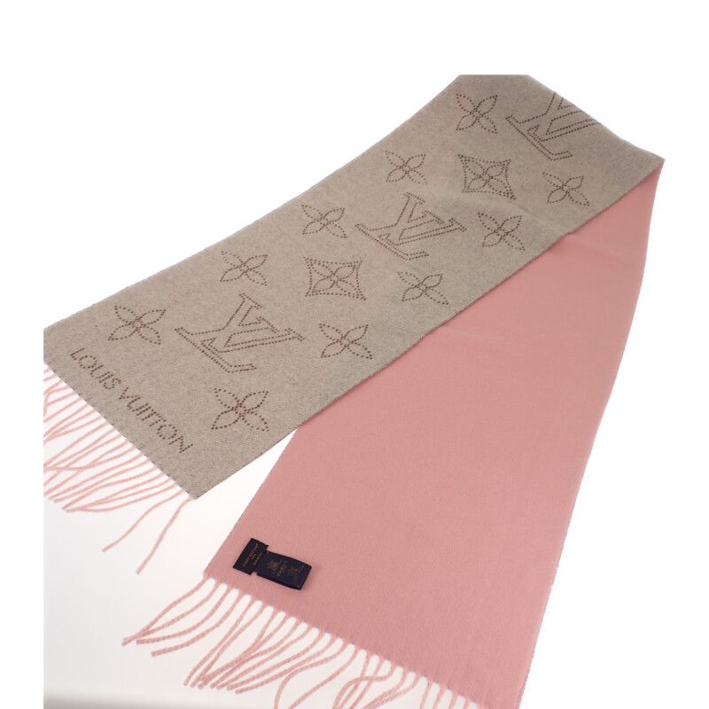 Louis Vuitton Flight Mode Mahina Scarf Cashmere Wool Silk Grey Rose — view 2