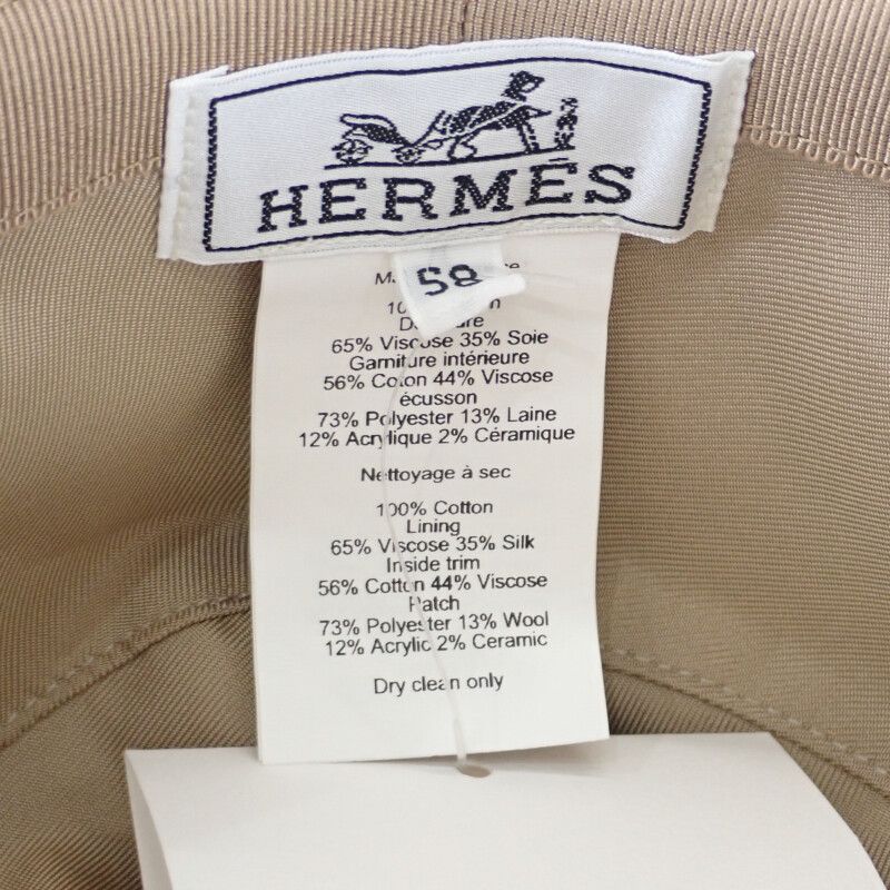 Hermes Harper H Serie Bucket N d158 Hat Cotton Beige — view 4
