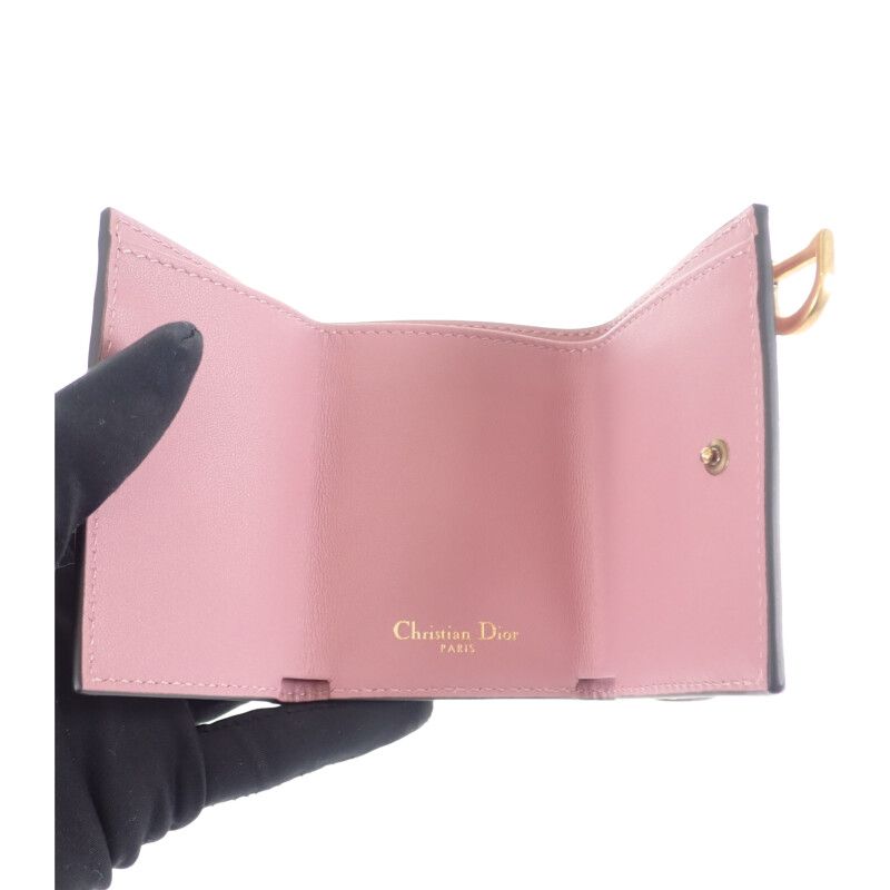 Christian Dior Saddle Compact Wallet S5653 Cceh Trifold Goatskin Lavender — view 5