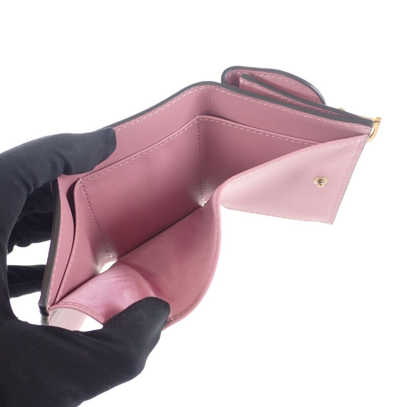 Christian Dior Saddle Compact Wallet S5653 Cceh Trifold Goatskin Lavender — view 6