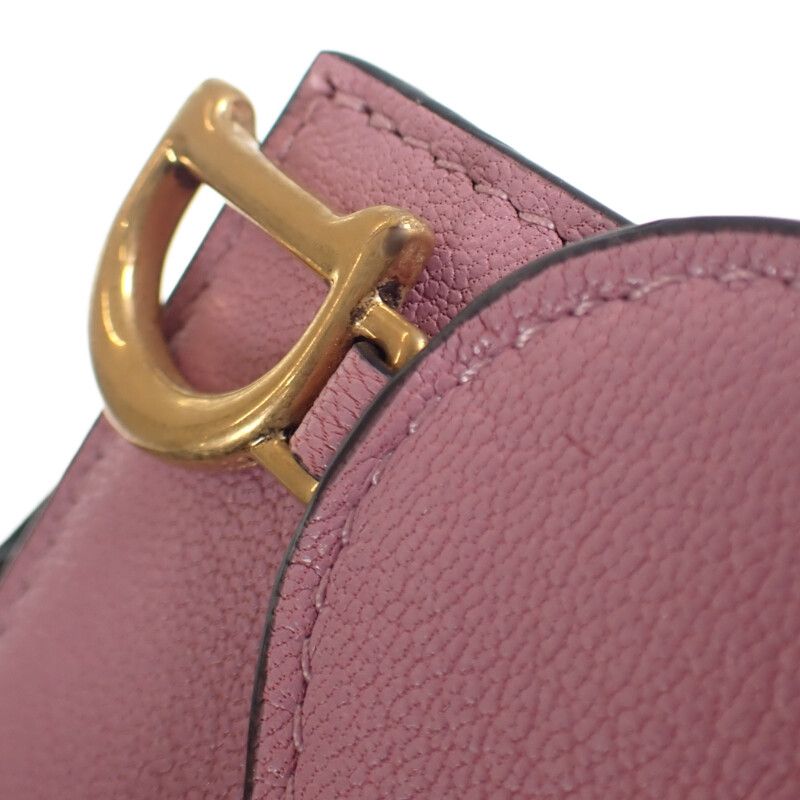 Christian Dior Saddle Compact Wallet S5653 Cceh Trifold Goatskin Lavender — view 9