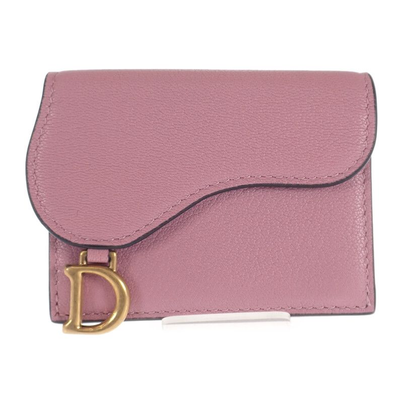 Christian Dior Saddle Compact Wallet S5653 Cceh Trifold Goatskin Lavender — view 2