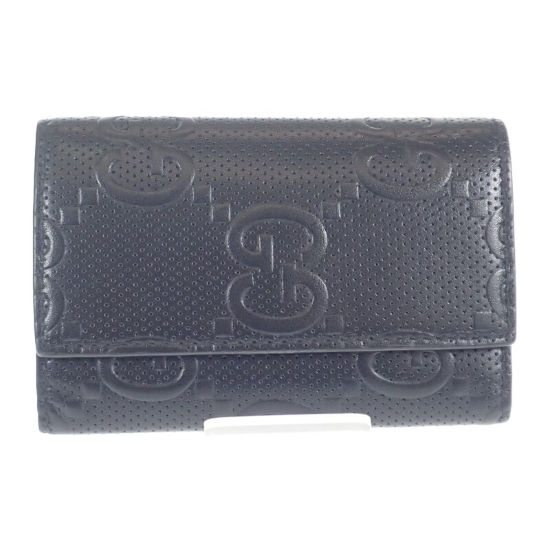 Gucci GG Embossed 6-stack 1 W3 An 1000 key Case Leather Black Silver — view 2