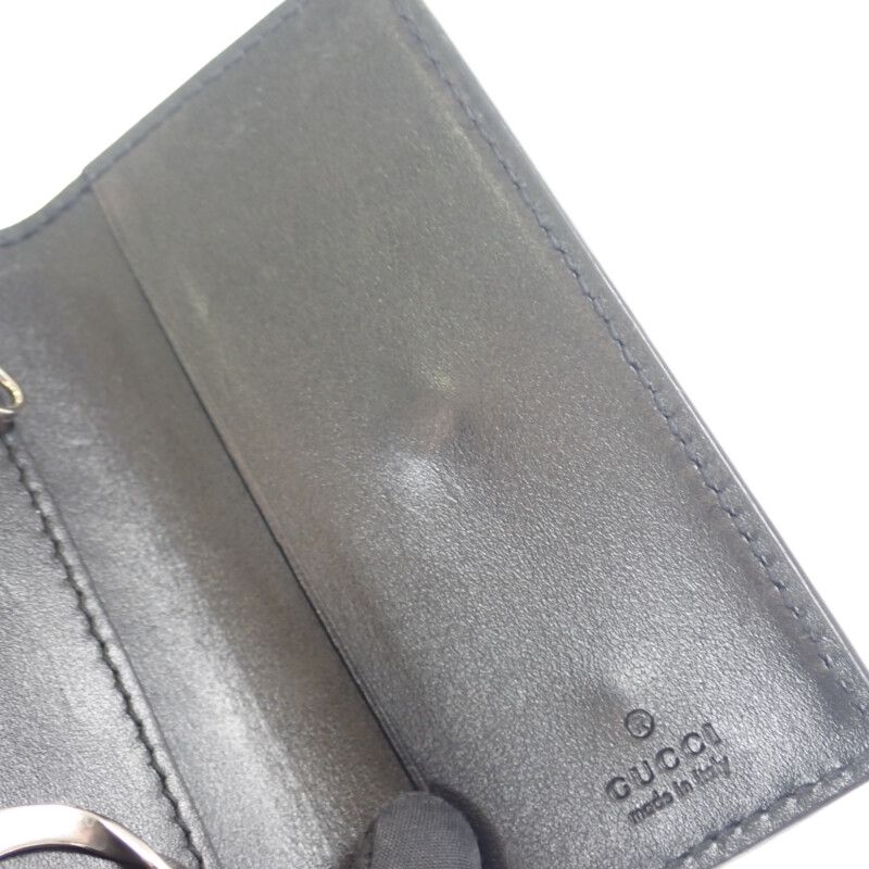 Gucci GG Embossed 6-stack 1 W3 An 1000 key Case Leather Black Silver — view 6
