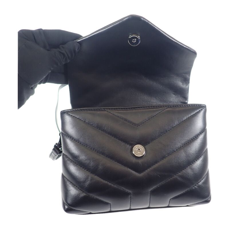 Saint Laurent Lou Loulou Toy Bag dv708 1000 Shoulder Calf Black — view 8