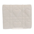 Christian Dior Caro Hibiscus Wallet S5175 Unid m030 Trifold Calf White — view 3