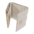 Christian Dior Caro Hibiscus Wallet S5175 Unid m030 Trifold Calf White — view 5