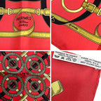 Hermes Carre 45 Scarf Eperon D'or Golden Spur Red — view 3