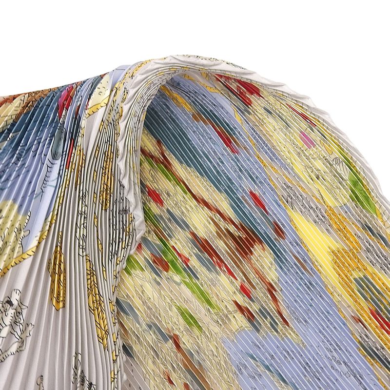 Hermes Item Mont Sainct Michel Saint Pleated Scarf — view 7