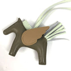 Hermes Charm Pegase Pegasus PM Ano Milo Bizcui Etoupe Brownish — view 3