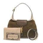Gucci Vault Vintage Jackie Suede Leather Brown Khaki Shoulder Bag 1220 — view 2