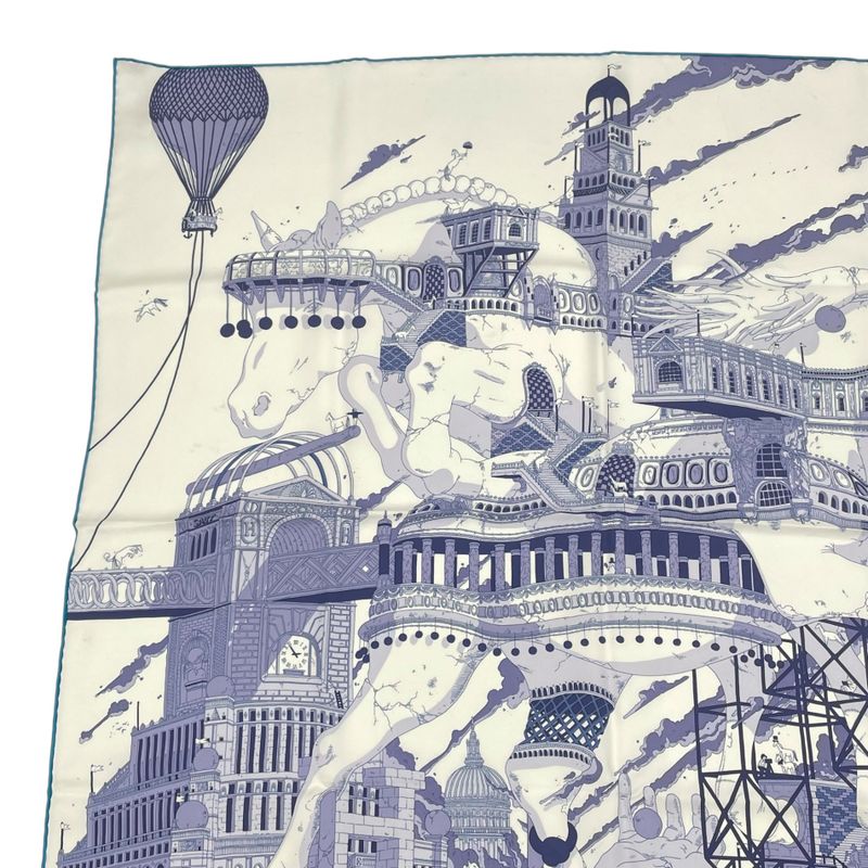 Hermes Carre 90 Scarf Silk Hippopolis UGO Gattoni Ipopolis — view 3