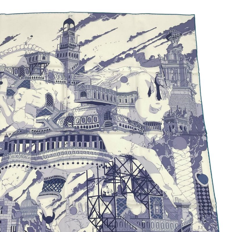 Hermes Carre 90 Scarf Silk Hippopolis UGO Gattoni Ipopolis — view 4