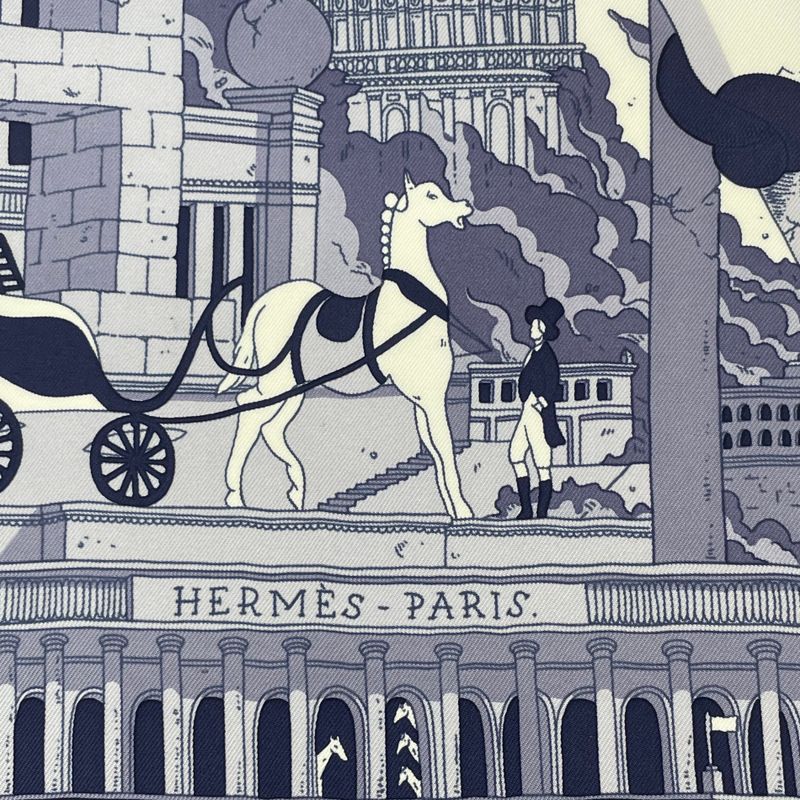 Hermes Carre 90 Scarf Silk Hippopolis UGO Gattoni Ipopolis — view 7